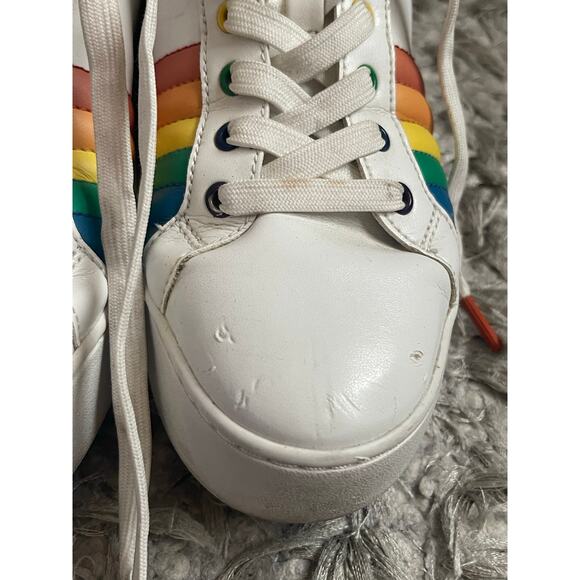 Michael Kors Poppy Lace Up Rainbow Sneakers 9.5 M - Picture 5 of 12